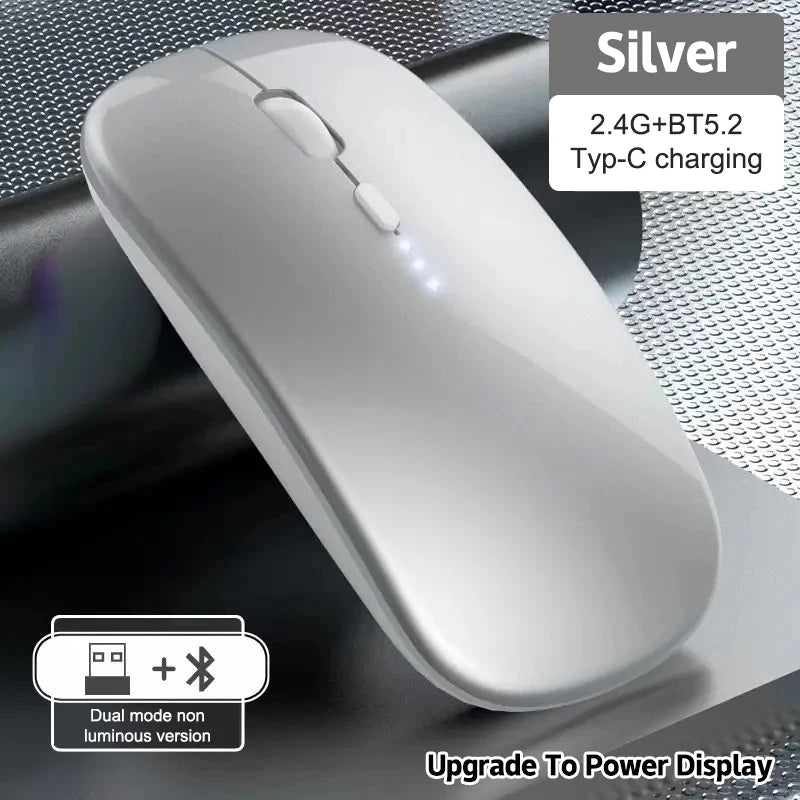 Portable Wireless Mouse Bluetooth 2.4GHz Dual Mode | Silent Ergonomic Mouse for Laptop, PC & MacBook
