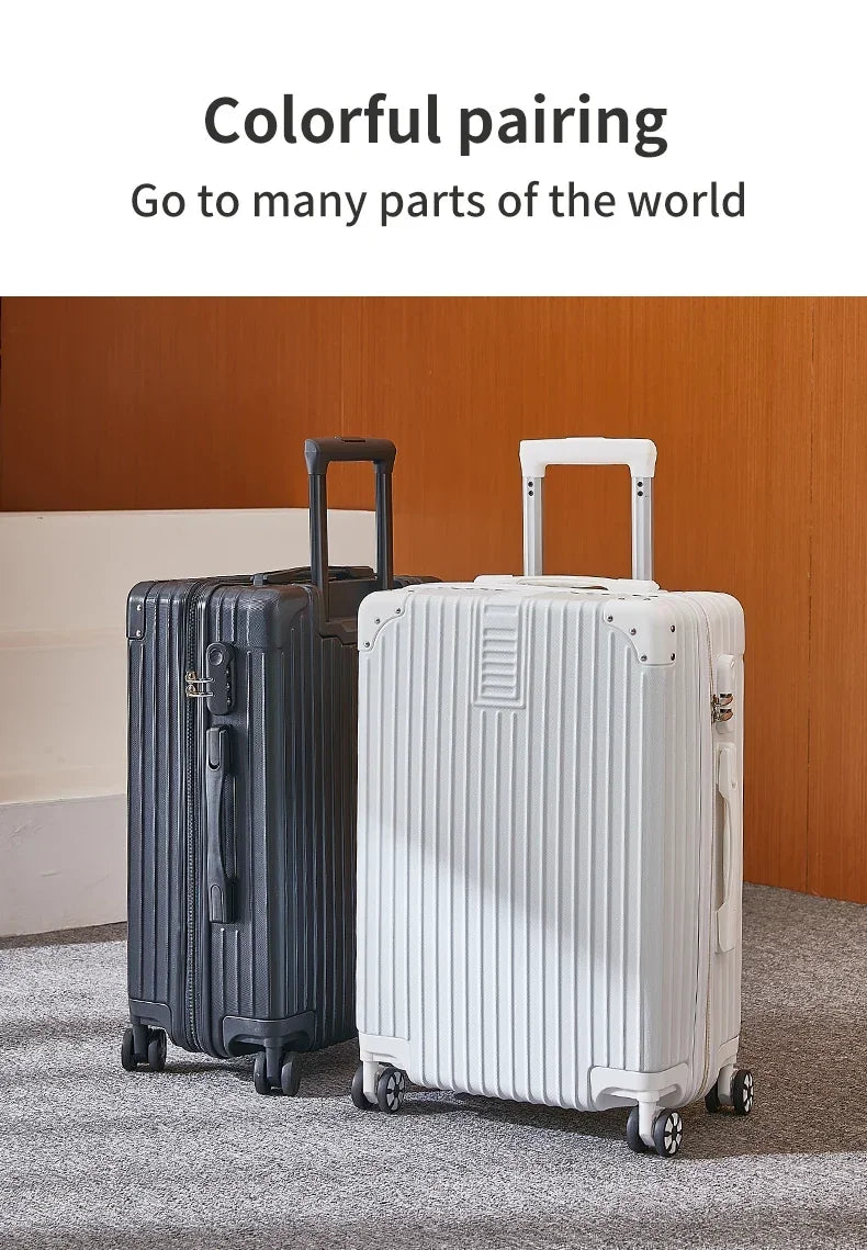 100% Aluminum Magnesium Alloy Travel Luggage – Trolley Carry-On & Checked Luggage 20", 22", 24", 26", 28" with Cup Holder