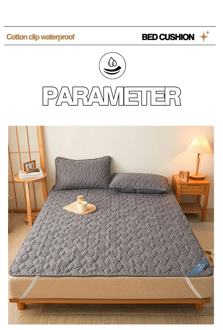 Waterproof Mattress Topper | Quilted Protector Pad | Elastic Band Fitted Bedspread | Winter Mattress Cover for Single & Double Beds (140/160 cm)