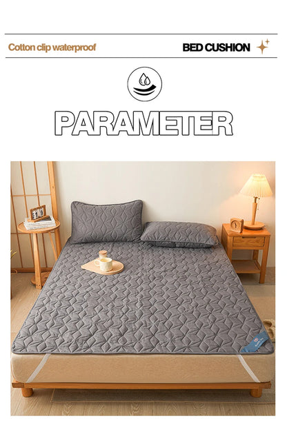 Waterproof Mattress Topper | Quilted Protector Pad | Elastic Band Fitted Bedspread | Winter Mattress Cover for Single & Double Beds (140/160 cm)