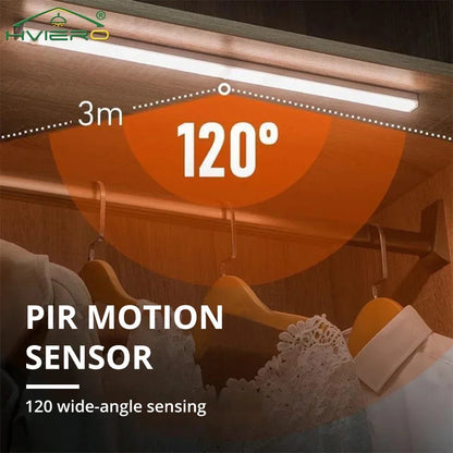 Wireless LED Motion Sensor Night Light – USB Rechargeable Magnetic Lamp for Wardrobe, Closet, Kitchen & Aisle