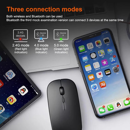 Portable Wireless Mouse Bluetooth 2.4GHz Dual Mode | Silent Ergonomic Mouse for Laptop, PC & MacBook