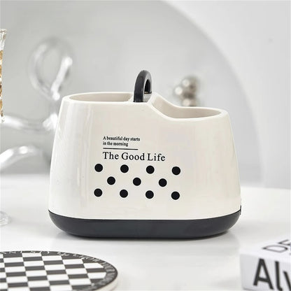 Kitchen Tableware Holder – Plastic Cutlery Storage Box with Drainage Hole