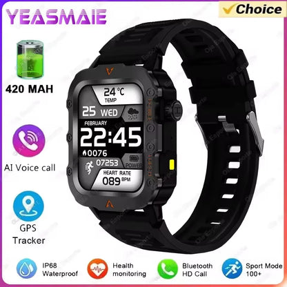 Men’s Military Outdoor GPS Sports Smart Watch – Heart Rate, Sleep Monitor & Waterproof Fitness Watch for iOS & Android