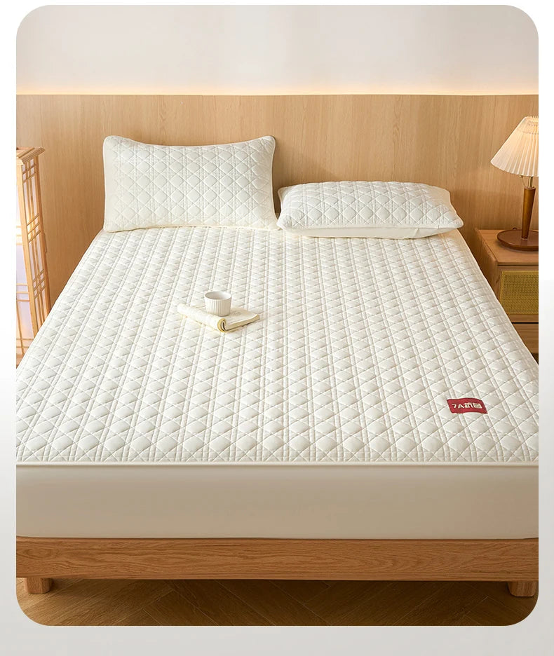 Class A Waterproof Antibacterial Mattress Cover | Mite-Resistant Padded Bed Sheet | Four-Season Universal Bed Cover