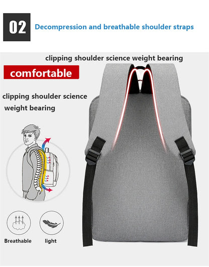 Waterproof Business Backpack for Men – USB Charging 15.6” Laptop Bag, Large Capacity School & Travel Backpack