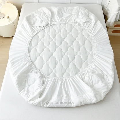 Waterproof Fitted Bed Sheets – Soft Microfiber Mattress Pads, Breathable Bedspread Protector for Single, Double, King, Queen Sizes