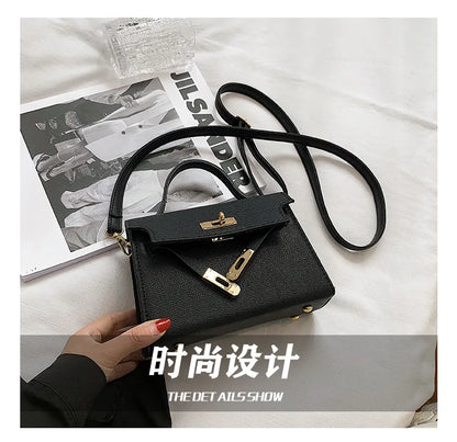 Style Women’s Shoulder Bag with Lock Closure – Trendy Embossed Crossbody Bag for Women