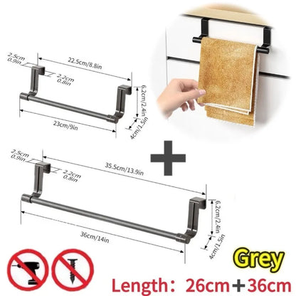 Stainless Steel Door Back Towel Rack – Multi-Purpose Kitchen & Home Holder