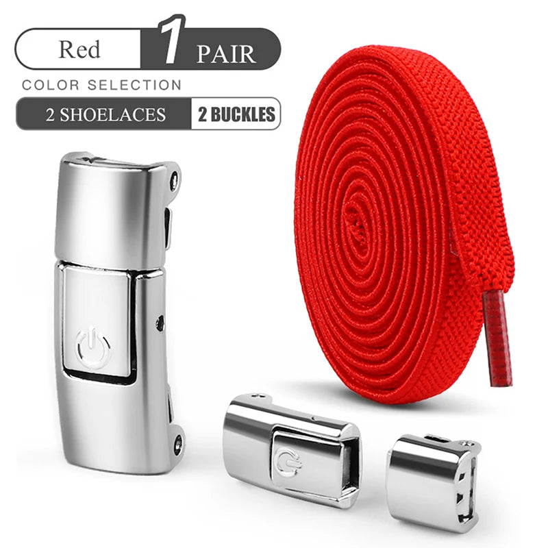 8mm No-Tie Elastic Shoe Laces – Press Lock Flat Shoelaces for Kids & Adults