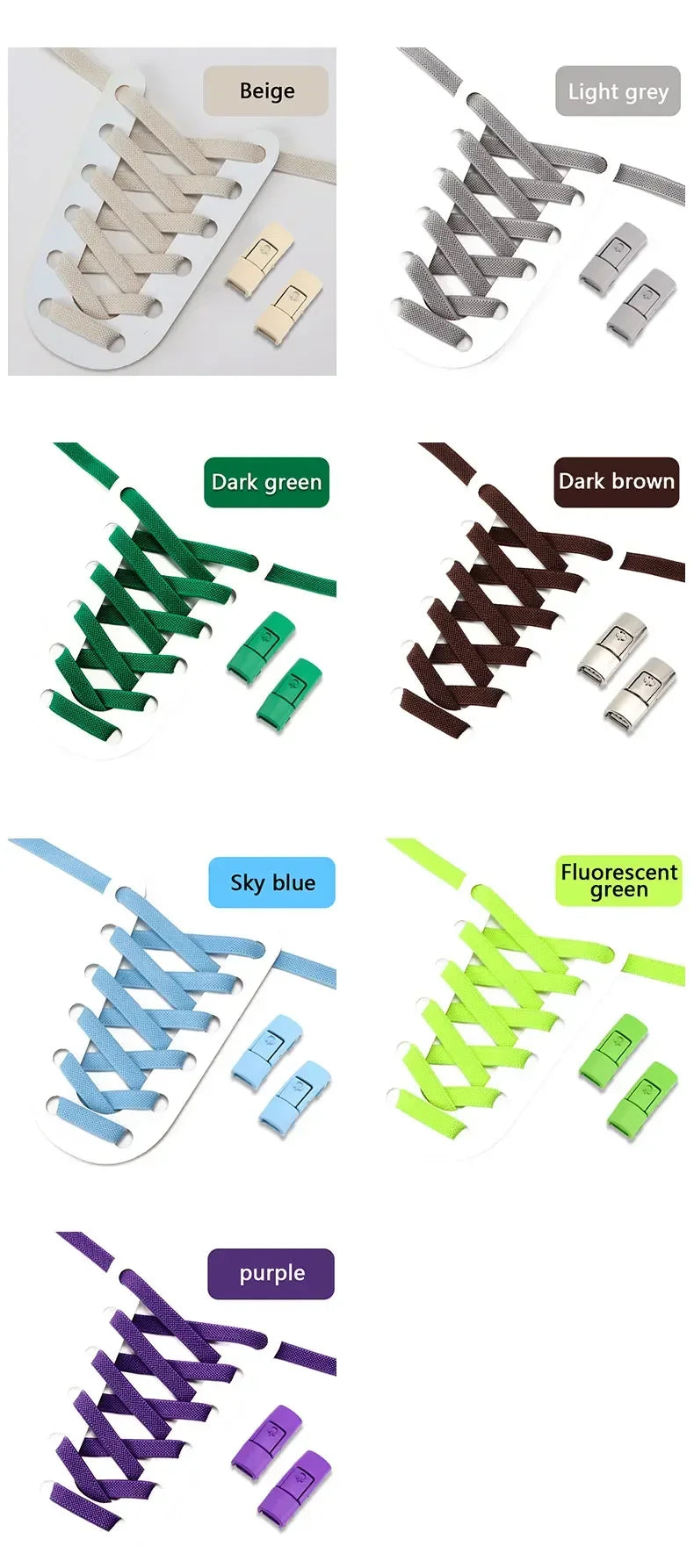 Elastic No-Tie Shoe Laces with Press Lock – 8MM Flat Shoelaces for Sneakers, Kids & Adults