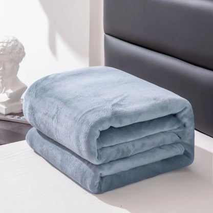 Simple & Plain Colored Plush Blanket – Thickened Farley Plush Multifunctional Cover