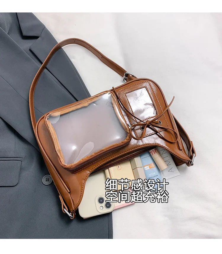 Women’s Korean Transparent Ita Shoulder Bag – Japanese Preppy Designer School Crossbody Purse