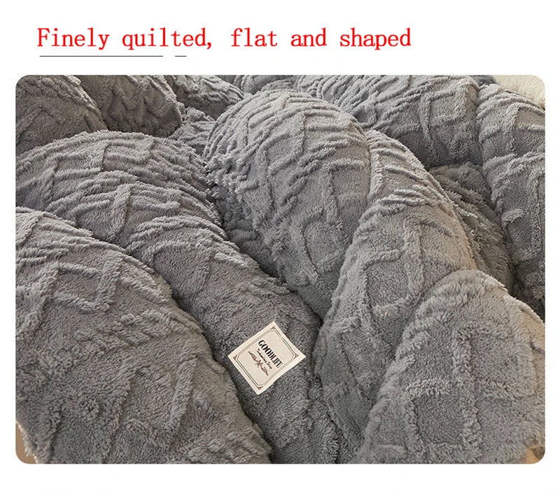 Super Thick Winter Warm Blanket – Artificial Lamb Cashmere Weighted Quilt Comforter for Bed
