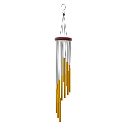 Aluminum Wind Chimes with Hook – Gold & Silver Tubes for Outdoor, Memorial, or Gift Decor