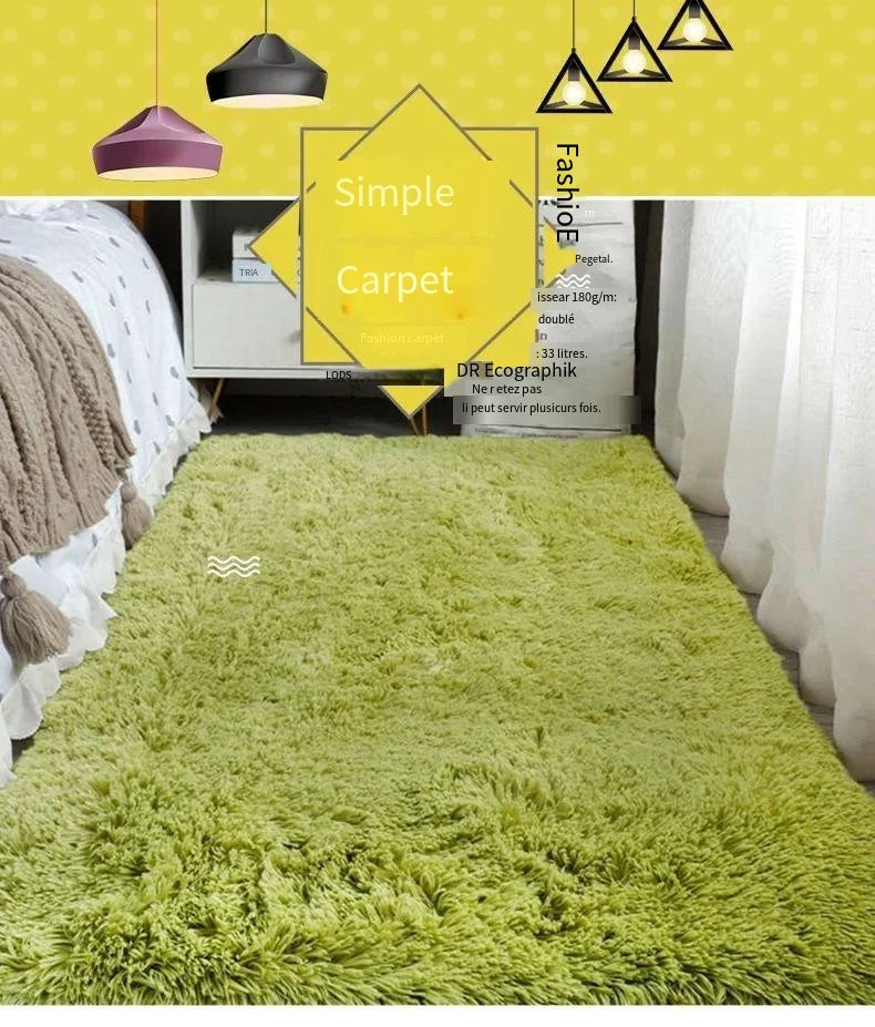 VIKAMA Silk Wool Rug – Soft Non-Slip Luxury Mat for Living Room & Bedroom