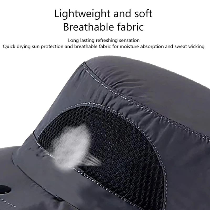 Summer UV Protection Sun Hat – Outdoor Fishing, Hiking & Camping Bucket Cap with Neck Flap for Men & Women