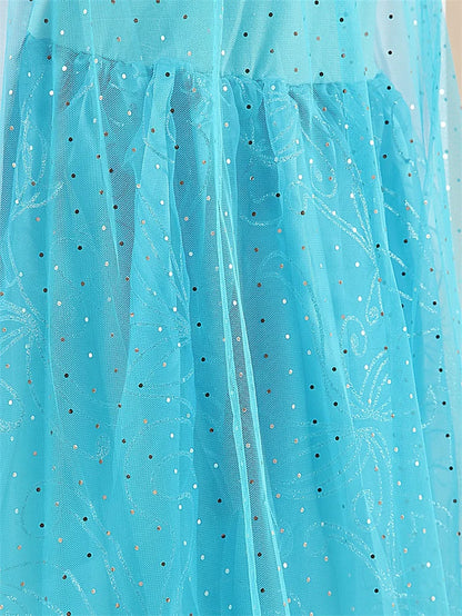 Girls Elsa Princess Dress – Frozen Snow Queen Costume for Kids 2025 Carnival & Party