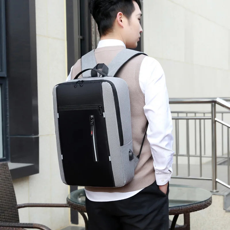 Waterproof Business Backpack for Men – USB Charging 15.6” Laptop Bag, Large Capacity School & Travel Backpack