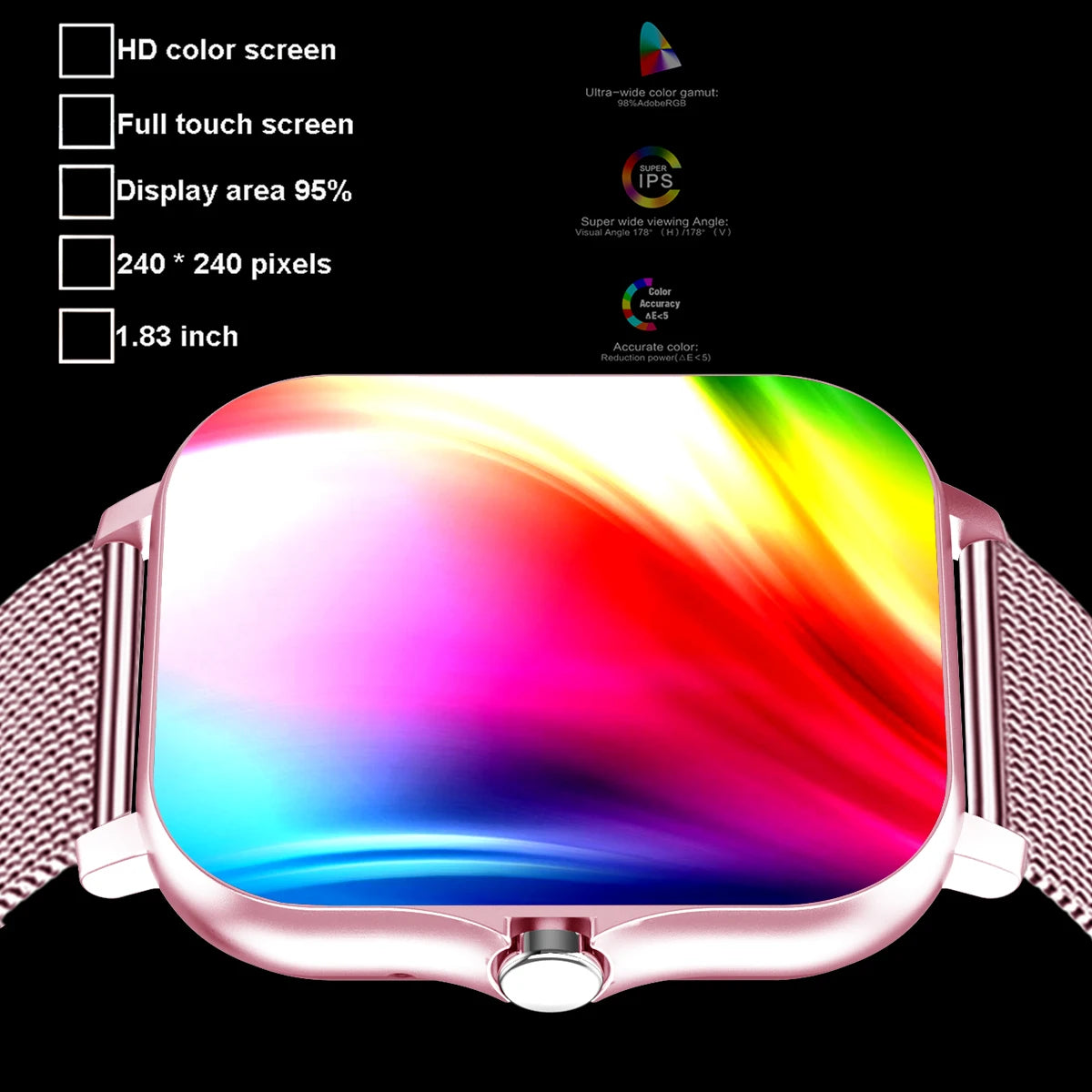 Waterproof Smart Watch – Bluetooth Call, Message Alerts & Fitness Tracker for Android & iPhone