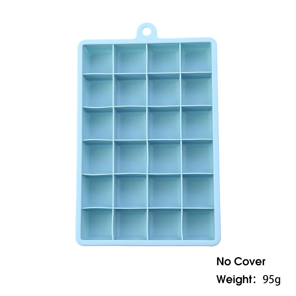 24-Hole Silicone Ice Tray – Square Mold for Ice, Food Puree & Cocktails