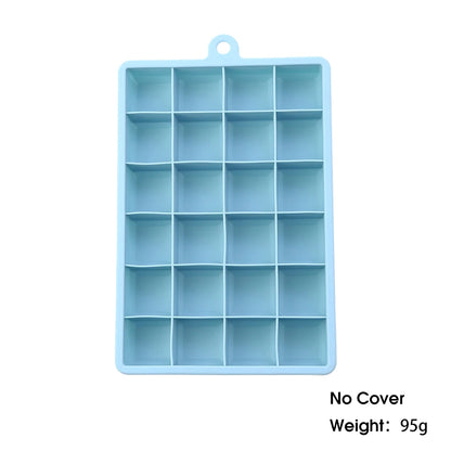 24-Hole Silicone Ice Tray – Square Mold for Ice, Food Puree & Cocktails