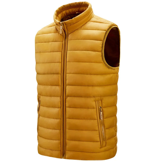 Men’s Ultra-Light Down Waistcoat – Oversized Waterproof Slim Fit Sleeveless Vest with White Duck Down