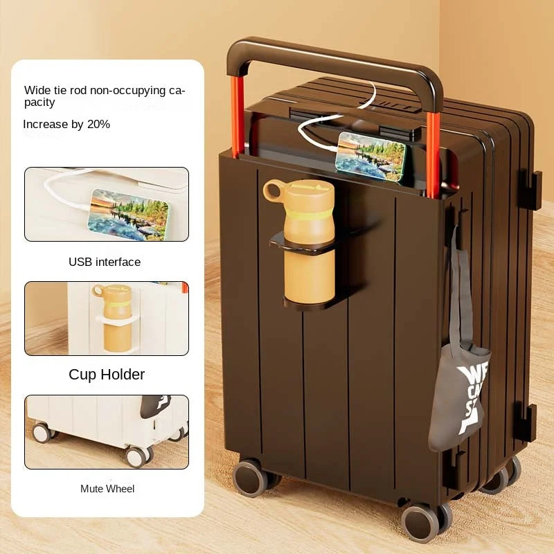 Multifunctional Trolley Luggage – Large Capacity Boarding Suitcase 20/22/24/26/28 Inch