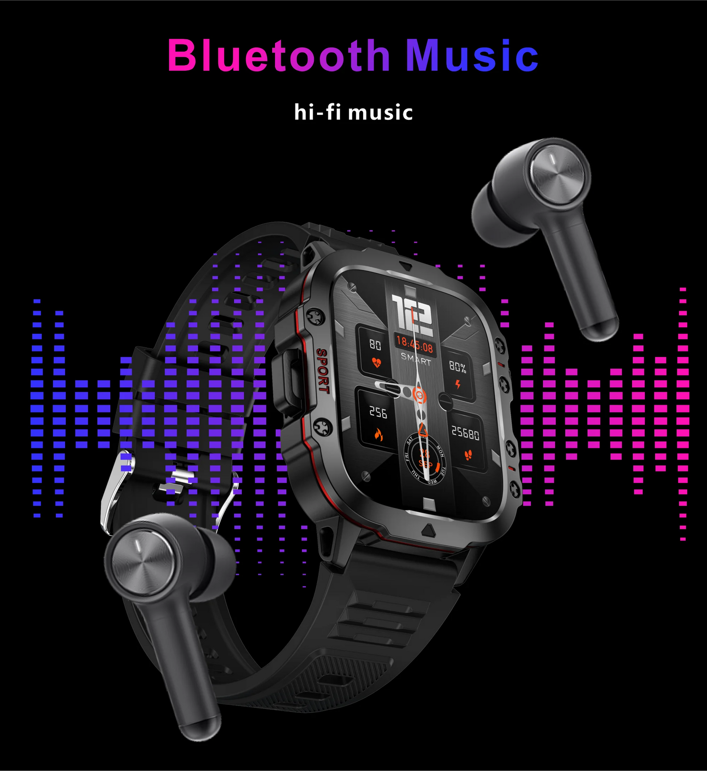 LIGE Outdoor Smart Watch Men – 2.01" Screen, Waterproof, Bluetooth Call & AI Voice for Android & iOS
