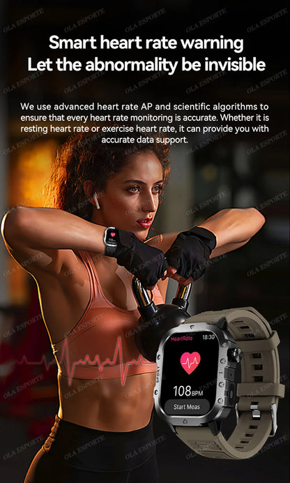 Men’s Military Outdoor GPS Sports Smart Watch – Heart Rate, Sleep Monitor & Waterproof Fitness Watch for iOS & Android