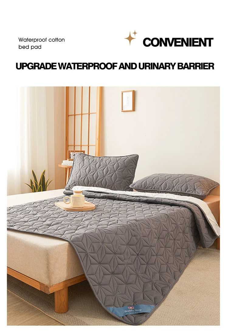 Waterproof Mattress Topper | Quilted Protector Pad | Elastic Band Fitted Bedspread | Winter Mattress Cover for Single & Double Beds (140/160 cm)