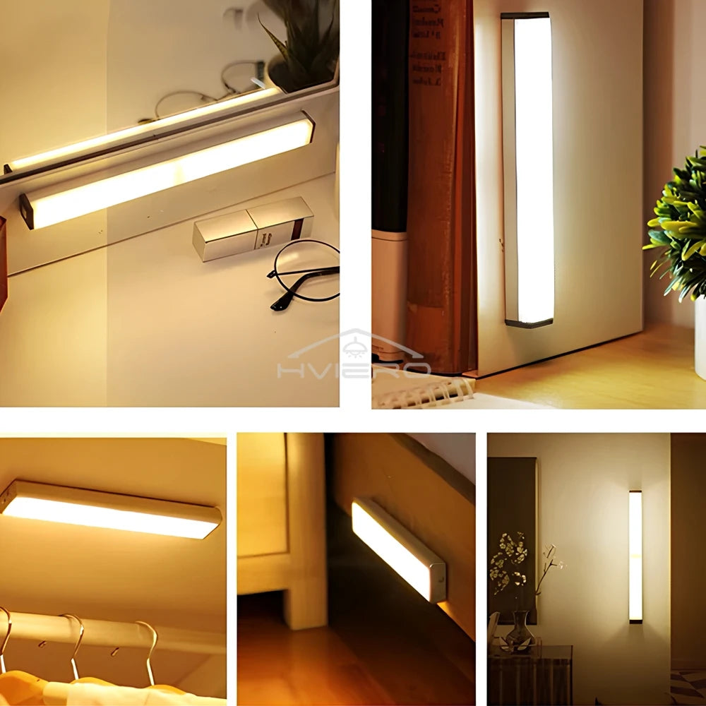Wireless LED Motion Sensor Night Light – USB Rechargeable Magnetic Lamp for Wardrobe, Closet, Kitchen & Aisle