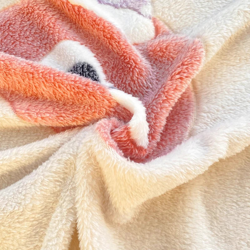 New Snowflake Velvet Fitted Sheet – Winter Warm Cartoon Print Bed Cover for Bedroom & Apartment