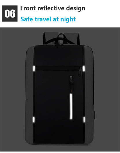 Waterproof Business Backpack for Men – USB Charging 15.6” Laptop Bag, Large Capacity School & Travel Backpack