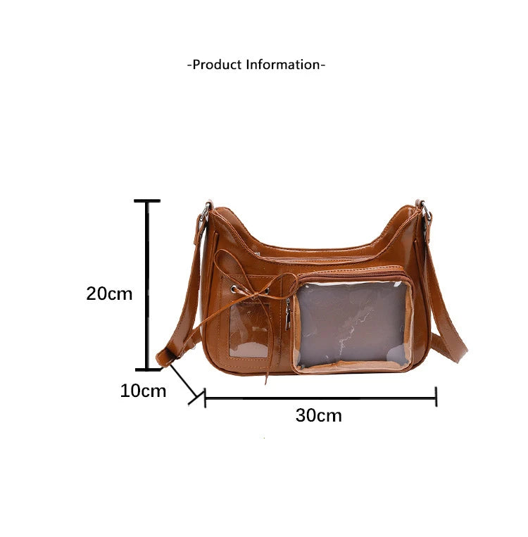 Women’s Korean Transparent Ita Shoulder Bag – Japanese Preppy Designer School Crossbody Purse