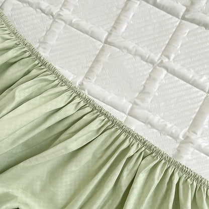 Super Nordic Thick and Warm Fitted Sheet with Elastic Bands & Princess Waterproof Bed Skirt – Pink Mattress Covers