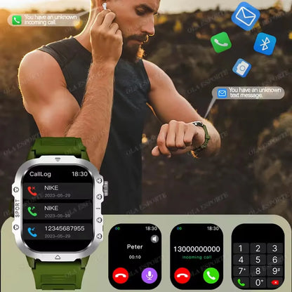 Men’s Military Outdoor GPS Sports Smart Watch – Heart Rate, Sleep Monitor & Waterproof Fitness Watch for iOS & Android