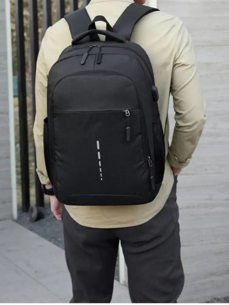 Men’s Large Capacity Backpack – Simple Fashion Travel & Laptop Bag for Male/Female Students