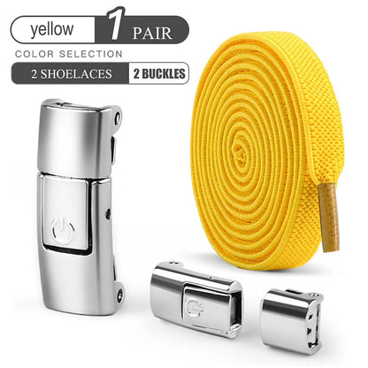 8mm No-Tie Elastic Shoe Laces – Press Lock Flat Shoelaces for Kids & Adults