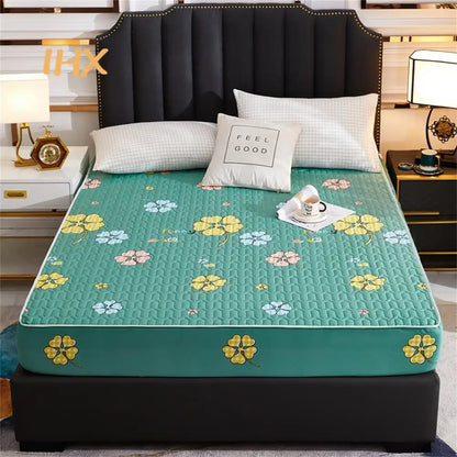 Waterproof Thicken Mattress Pad Protector | Skin-Friendly Durable Fitted Sheet Bed Cover | Latex Mat Cover 150x200 / 160x200 / 180x200