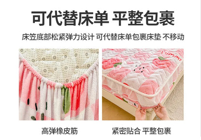 Fitted Sheet Winter Thickened Padded Three-Piece Set – Non-Slip Mattress Protective Cover