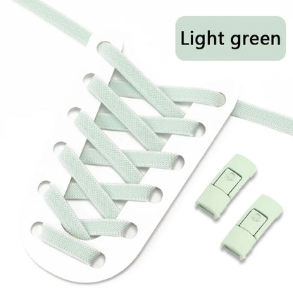 Elastic No-Tie Shoe Laces with Press Lock – 8MM Flat Shoelaces for Sneakers, Kids & Adults