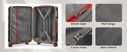 imiomo Travel Luggage Set – Hard Shell Lightweight Carry-On Suitcase with Travel Bag, TSA Lock & Silent Spinner Wheels