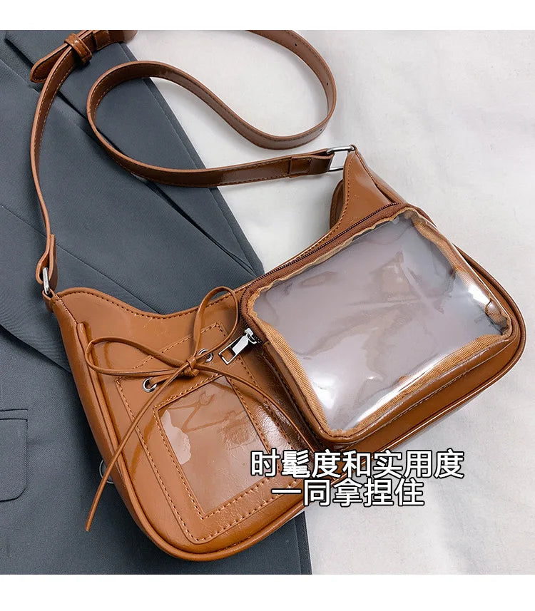 Women’s Korean Transparent Ita Shoulder Bag – Japanese Preppy Designer School Crossbody Purse