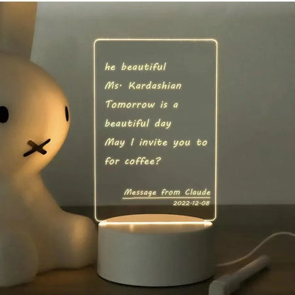 Personalized LED Message Board – Erasable Acrylic Night Light for Kids & Gifts