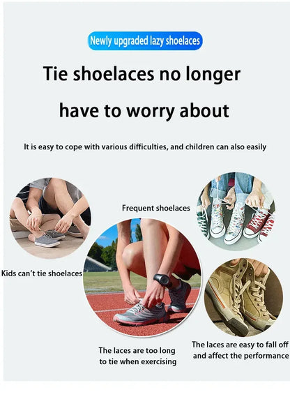 Elastic No-Tie Shoe Laces with Press Lock – 8MM Flat Shoelaces for Sneakers, Kids & Adults