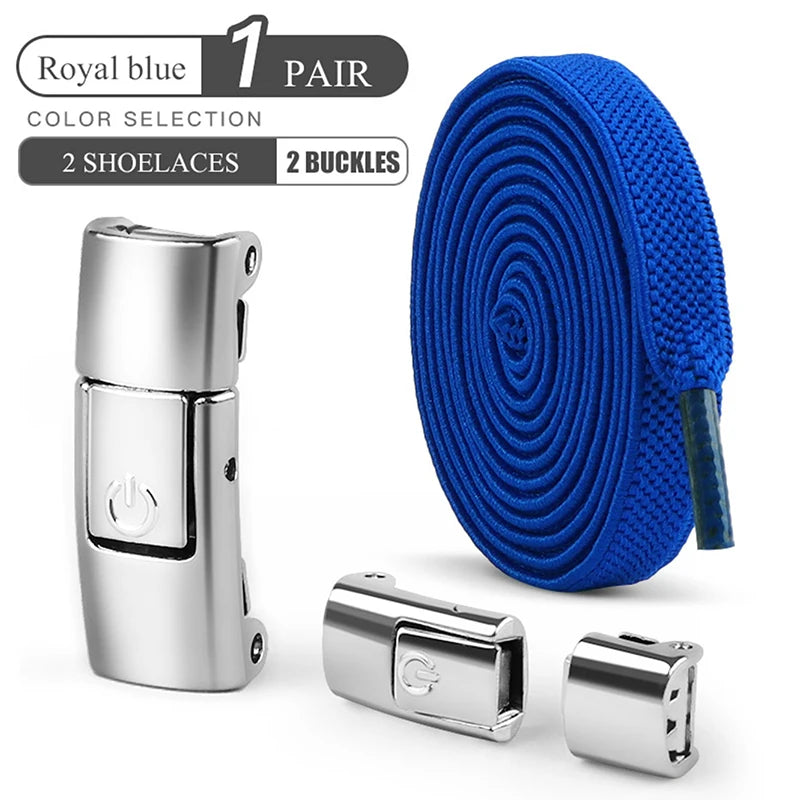 8mm No-Tie Elastic Shoe Laces – Press Lock Flat Shoelaces for Kids & Adults