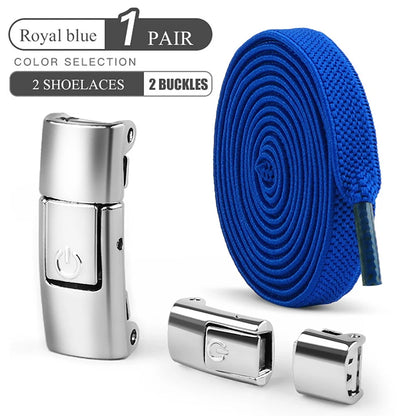 8mm No-Tie Elastic Shoe Laces – Press Lock Flat Shoelaces for Kids & Adults