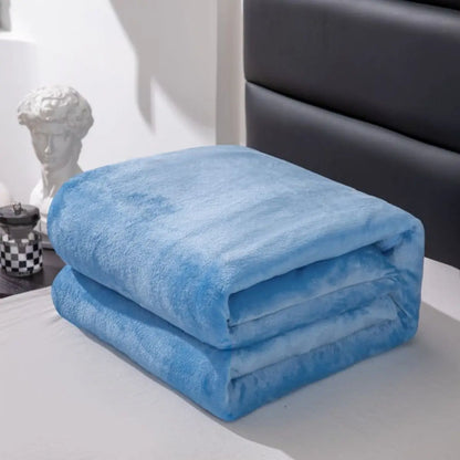 Simple & Plain Colored Plush Blanket – Thickened Farley Plush Multifunctional Cover