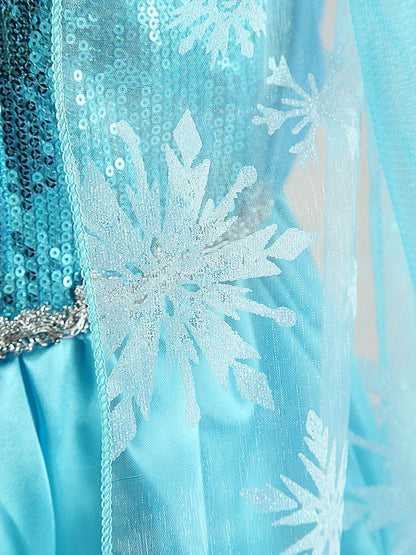 Girls Elsa Princess Dress – Frozen Snow Queen Costume for Kids 2025 Carnival & Party